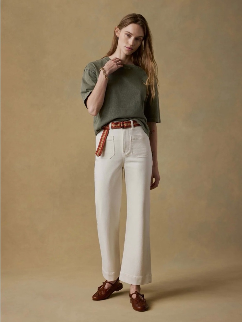 NWT Faherty Stretch Terry High Rise Harbor Pant Size 27 🌷🌷🌷 - Picture 13 of 14